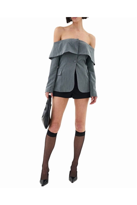 womens  Maeve Blazer Top, 14, Grey