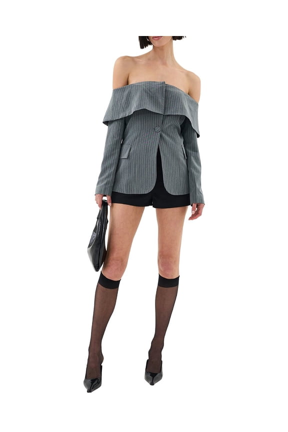 womens Maeve Blazer Top, 8, Grey