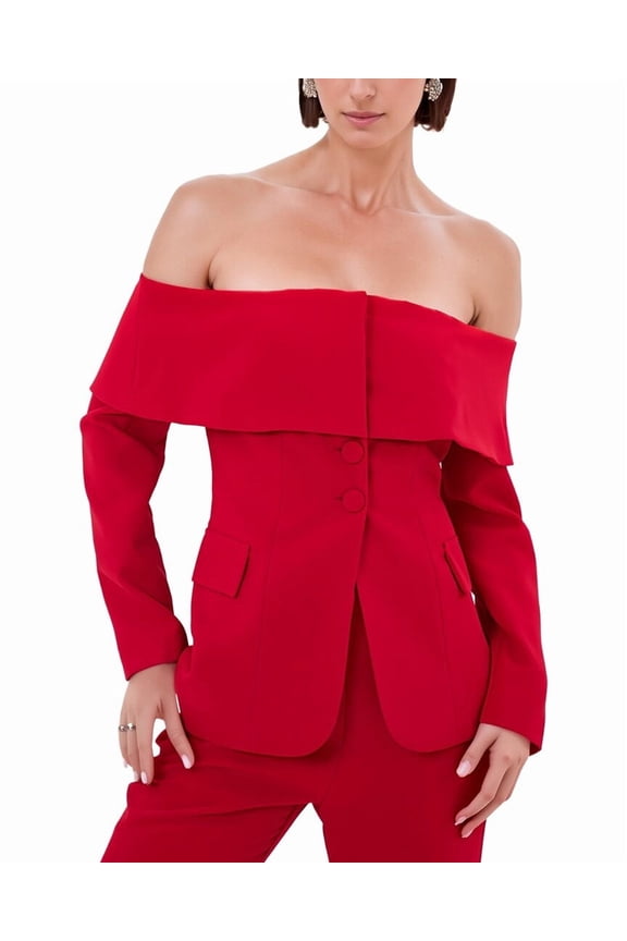 womens Maeve Blazer Top, 8, Red