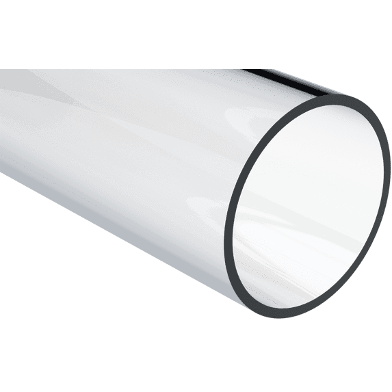 Plastic-Craft Extruded Acrylic Rigid Round Tube, Clear, 7/8" ID x 1" OD x 12"L, 6-Pack