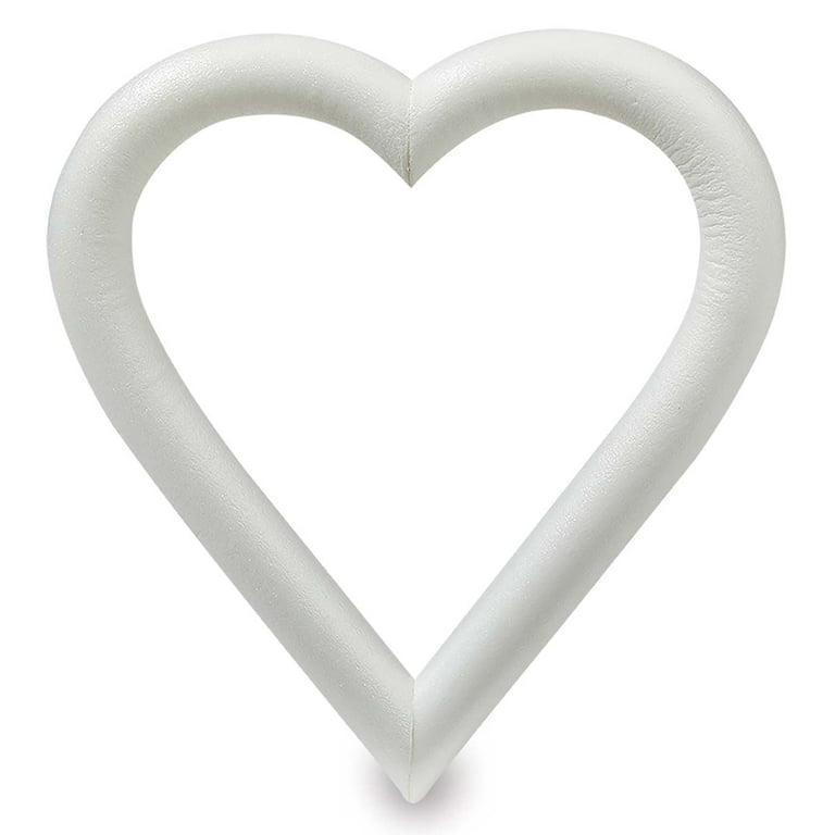 Floracraft Styrofoam Hearts 12 x 3 Inches White Pack of 12