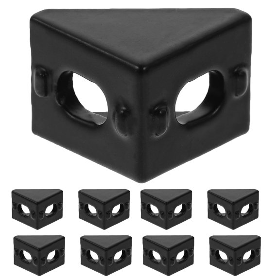Homoyoyo Aluminum Extrusion Connectors 2020 Corner Bracket Black Durable for Fixing Use 20Pcs