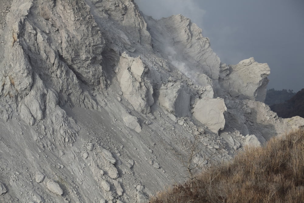 Extrusion lobes on flank of Rerombola lava dome of Paluweh volcano Canvas Art - Richard RoscoeStocktrek Images (18 x 12)