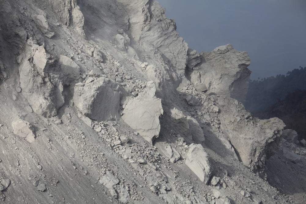 Extrusion lobes on flank of Rerombola lava dome of Paluweh volcano Canvas Art - Richard RoscoeStocktrek Images (18 x 12)