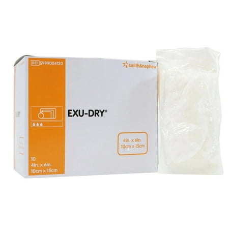 Exu Dry Wound Dressing 4" X 6" Full Absorbency-Box of 10