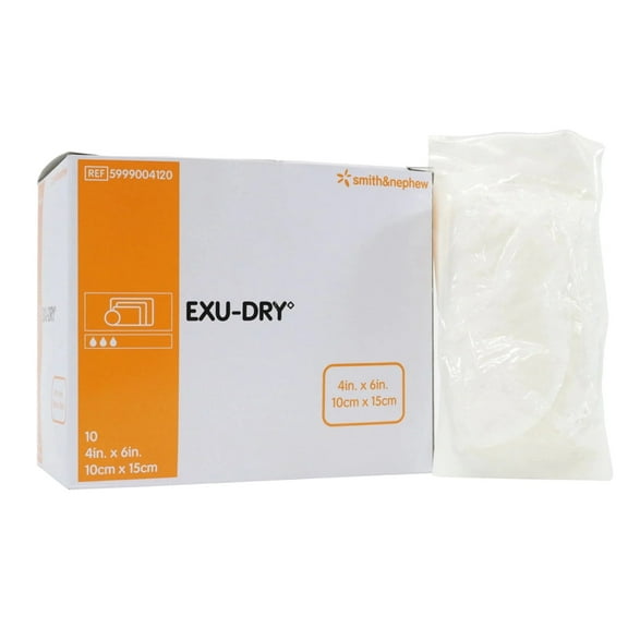 Exu Dry Wound Dressing 4" X 6" Full Absorbency-Box of 10