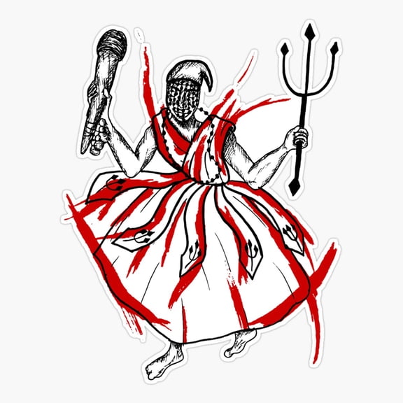 Exu Spiritual Symbol Typography Sticker