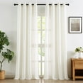 thumbnail image 1 of Exultantex 52"x95" Burlap Curtains Natural White Sheer-Linen Look for Living Room & Bedroom,2pcs,Grommet Top, 1 of 5