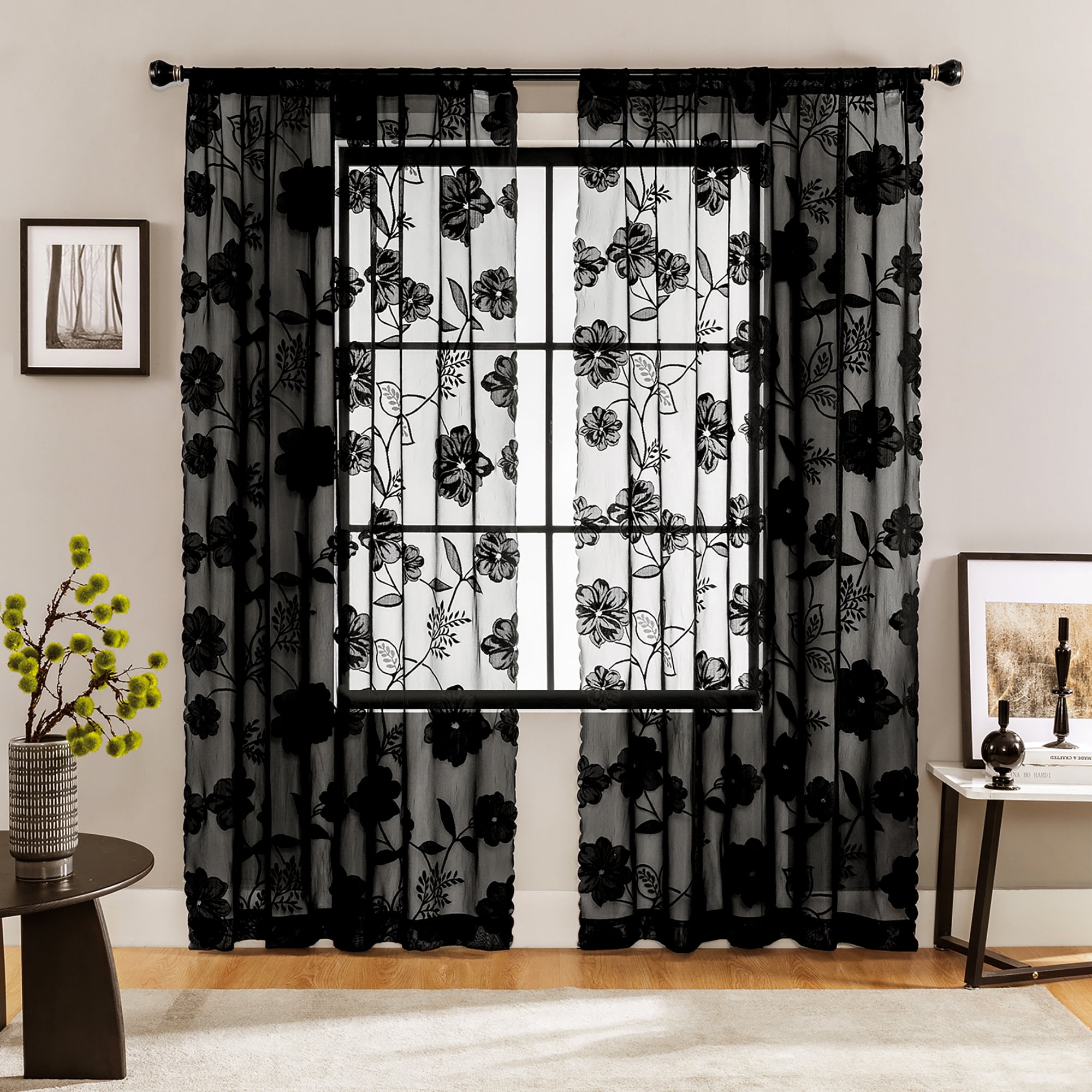 Black clearance sheer curtains