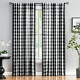thumbnail image 1 of Exultantex Black and White Buffalo Check Curtains Semi Sheer Vintage Farmhouse Grommet Drapes for Living Room, 40"W x 84"Lx2, Rod Pocket, 1 of 7
