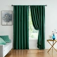 thumbnail image 1 of Exultantex Full Black Out Curtains Green Pompom Thermal Insulated Velvet Drapes for Home Décor, 50"W x 63"L, 2 Panels, Rod Pocket, 1 of 6