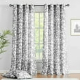 thumbnail image 1 of Exultantex Gray Semi Sheer Leaf Window Curtains Panels 84 inches Long for Kitchen Living Room, 55"W x 84"Lx2, 1 of 6