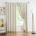 thumbnail image 1 of Exultantex Ivory Black Out Pom Pom Curtain Soundproof Velvet Curtain Sets for Living Room/Bedroom,50"W x 95"L,2 Panels,Rod Pocket, 1 of 6