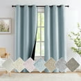 thumbnail image 1 of Exultantex Linen Blackout Curtains for Bedroom 84 inches Length Energy Saving Burlap Texture Window Curtains 2 Panels Set Grommet Top,Aqua Blue, 1 of 6