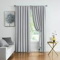 thumbnail image 1 of Exultantex Pompom Gray Blackout Curtains 84 Inches Long Energy Efficient Room Darkening Drapes for Living Room Bedroom,2 Panels, Rod Pocket, 1 of 6