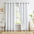 thumbnail image 1 of Exultantex Solid Blackout Curtains Linen Thermal Insulated Window Curtains for Bedroom,54x95 Inch,2 Panels,Grommet Top, Bleached White, 1 of 6