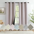 thumbnail image 1 of Exultantex Solid Full Blackout Curtain for Girls Room Heavy Linen Texture Room Darkening Noise Reducing Drapes,Grommets Top 40" x 84",2pcs,Pink, 1 of 6