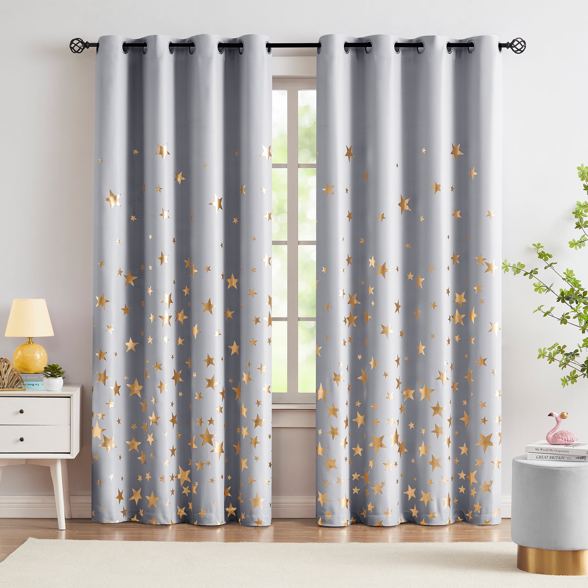 Melodieux 100% Blackout Curtains - Thermal Insulated Noise Reducing Linen Look Drapes, Purple, 42x84 Inch, 2 Panels - View #7