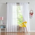 thumbnail image 1 of Exultantex White Sheer Curtains for Living Room Linen with Pompom Window Curtain Drapes for Girl,52"W x 72"L,Rod Pocket, 1 of 6