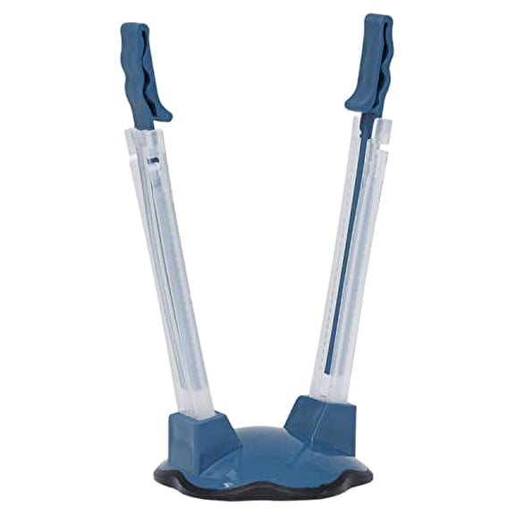 Exultimate Adjustable Baggy Clip Freezer Bag Holder Stand, Sandwich Bag Holder for Easy Meals Prep, Food Bag Holder Clip to Secure Foods and Liquids while Prepping with Non Slip Base, Blue