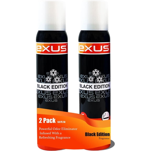 Exus Odor Eliminator & Air Freshener Spray For Strong Odor - 3.0 Oz. (2 Pack - 6.0 Oz.) (Black Edition)