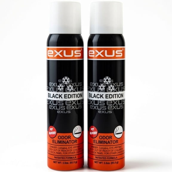 Exus Odor Eliminator & Air Freshener Spray For Strong Odor - 3.0 Oz. (2 Pack - 6.0 Oz.) (Black Edition)