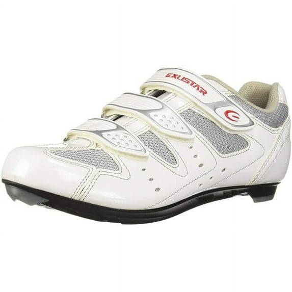 Exustar Sr-442 Leather/Mesh Look/Spd-Sl Road Shoe 42 White