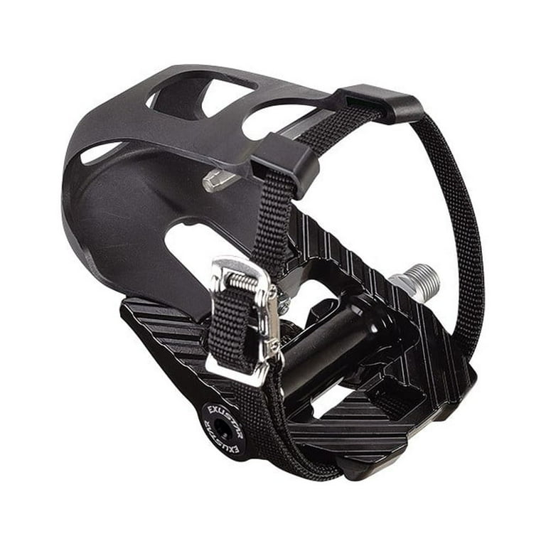 Exustar PS816 C8 Indoor Training Pedals w Toe Clips SPD 9 16