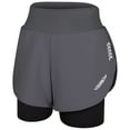 thumbnail image 1 of Exxact Sports 2 in 1 Shorts Women - Athletic Shorts with Spandex Underneath, Dry Fit Running Shorts with Pockets Women (Charcoal, AL), 1 of 7