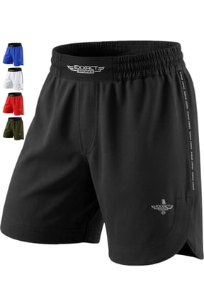 MMA Shorts, No Gi BJJ Shorts for Men for Boxing, UFC, Kickboxing, Grappling, Jiu Jitsu & Cross Training (Black, X-Large)