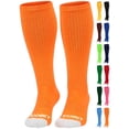 thumbnail image 1 of Exxact Sports Over the Calf Baseball Socks - Athletic Tube Socks for Football, Softball, Hockey, Youth & Adult Sizes (Orange, Medium), 1 of 7