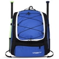thumbnail image 1 of Exxact Sports Baseball Bat Bag - Softball Bag for Girls and Boys with Shoe Compartment and Fence Hook, Holds Glove, Helmet and Bat (Royal Blue), 1 of 7