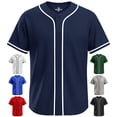 thumbnail image 1 of Exxact Sports Blank Baseball Jersey Men, Full Button Down Plain Baseball Jersey, Sports Uniforms Men Women Jersey - (Navy,A2XL), 1 of 6