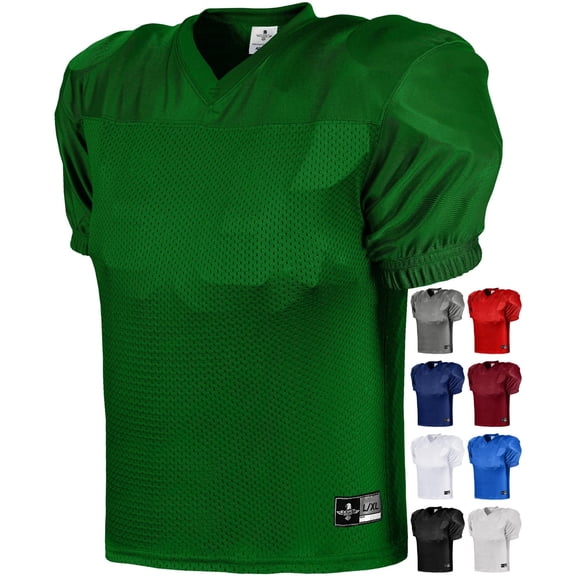 Exxact Sports Boys Football Jersey - Youth Football Practice Jersey, Football Practice Apparel, Football Jerseys for Kids (Dark Green, Youth Large / X-Large)