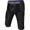 thumbnail image 1 of Exxact Sports Combat 7-Pad Youth Football Girdle with Cup Pocket, Padded Compression Shorts with Integrated Pads, Boys Girdle Football (YXL, Black Combat), 1 of 1
