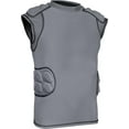 thumbnail image 1 of Exxact Sports Defender Adult Padded Football Shirt - Football Rib Protector with Shoulder & Spine Football Pads, 5-Pad Football Compression Shirt (Gray, Adult Small), 1 of 7