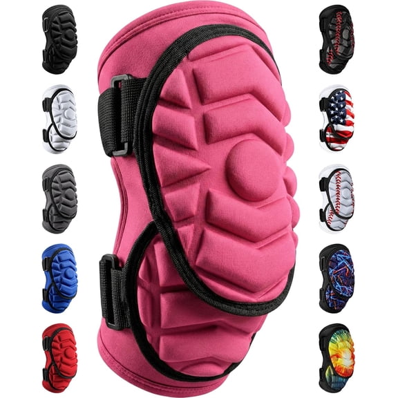 Exxact Sports Defender Plus Baseball Elbow Guard Youth & Adult, Batters Softball Elbow Guard Baseball with Adjustable Straps - (Pink, ALXL)