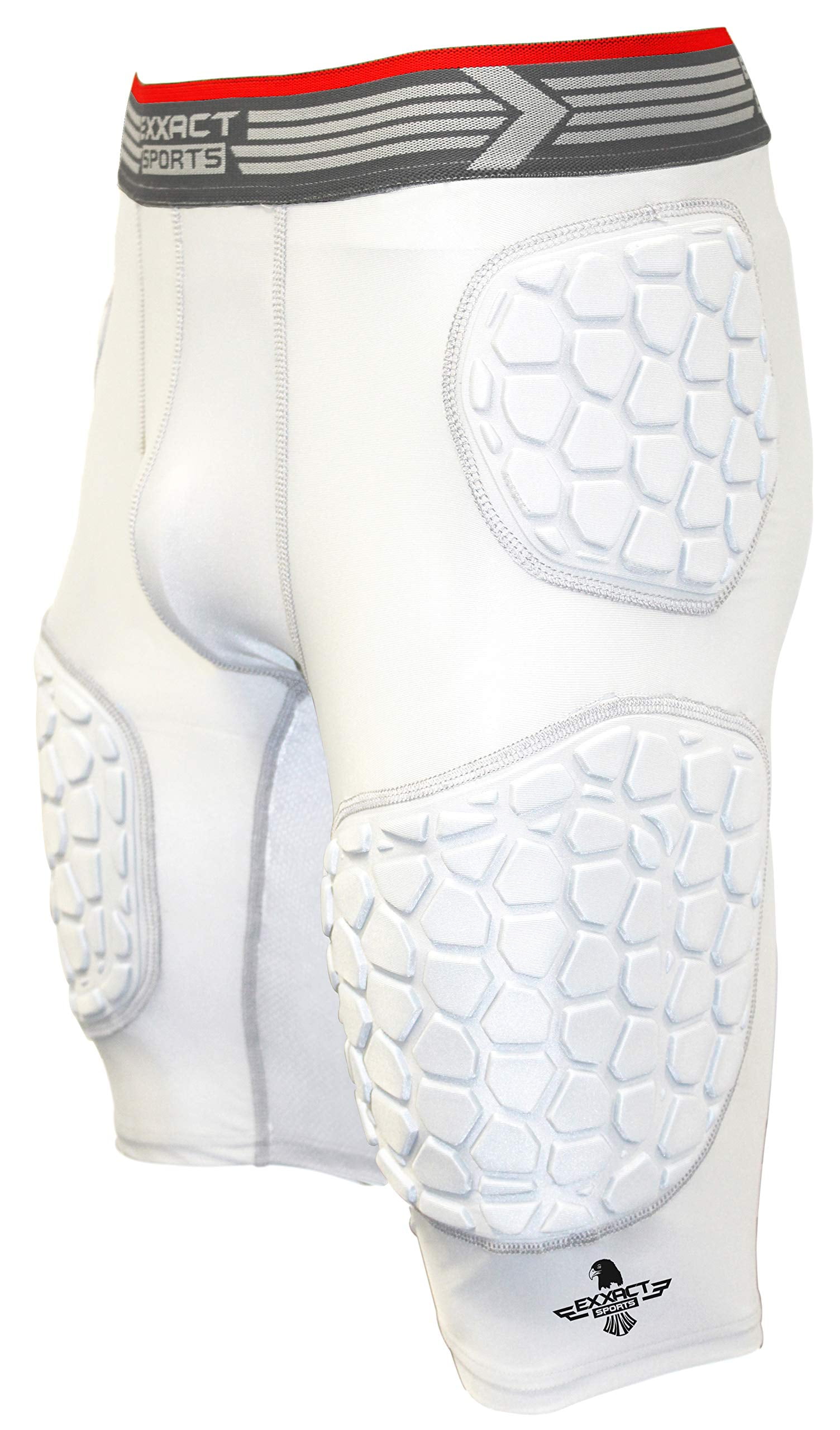 Exxact Sports 'Rebel' 5-Pad Adult Football Girdle w/Integrated Hip, Thighs  and Tailbone Pads, w/Cup Pocket | Compression, Integrated Football Pads and