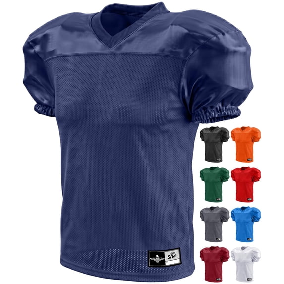 Exxact Sports Men’s Football Practice Jersey - Pro-Style, Lightweight & Breathable Mesh Football Jersey For Men (Navy, Adult L / XL)