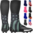 thumbnail image 1 of Exxact Sports Football Cleat Covers Spats Green USA Flag Size Large, 1 of 2