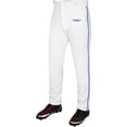 thumbnail image 1 of Exxact Sports Home Run Men's Baseball Pants with Piping - Full-Length, Semi-Relaxed Fit, Open-Bottom Adult Baseball Pants - (AS, White/Royal Piping), 1 of 7