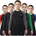 thumbnail image 1 of Exxact Sports Kids BJJ Rash Guard Long Sleeve, Ranked No Gi Jiu Jitsu Compression Shirt for Boys & Girls for MMA, Wrestling - (Black/Grey, YS), 1 of 7
