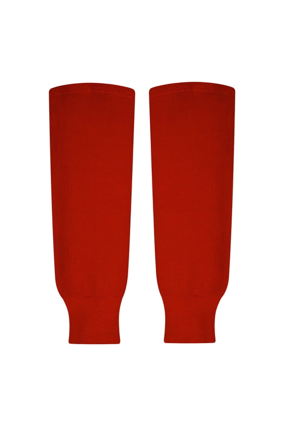 Knit Hockey Socks - Premium Ice Hockey Socks for Men, Pro Style Athletic Youth Hockey Socks (Large, RED)