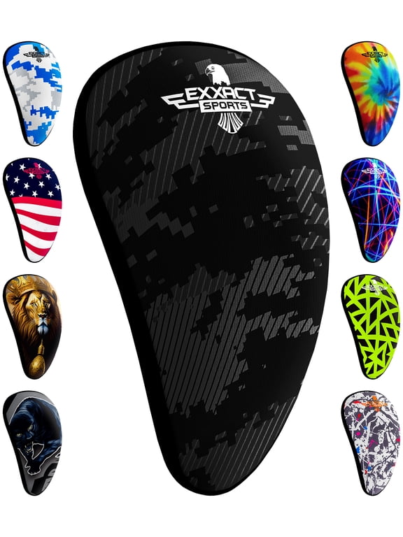 Lightweight Athletic Cup Mens & Boys with Soft Rim Comfort for Superior Support, Baseball Cup Youth Boys for T-ball, Football, Lacrosse, Hockey Groin Protector (Small, Black Camo)