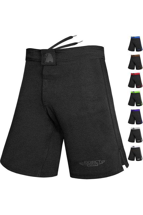 MMA Shorts, IBJJF Ranked No Gi BJJ Jiu Jitsu Shorts for Men, Boxing, Cross Training & Grappling Shorts (Black, AS)