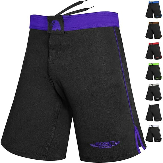 Exxact Sports MMA Shorts, IBJJF Ranked No Gi BJJ Jiu Jitsu Shorts for Men, Boxing, Cross Training & Grappling Shorts (Purple, A2XL)