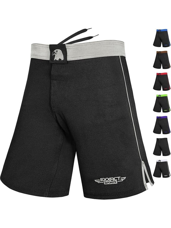 MMA Shorts, IBJJF Ranked No Gi BJJ Jiu Jitsu Shorts for Men, Boxing, Cross Training & Grappling Shorts (Silver, AL)