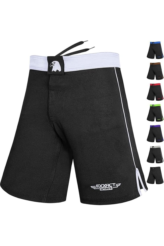 MMA Shorts, IBJJF Ranked No Gi BJJ Jiu Jitsu Shorts for Men, Boxing, Cross Training & Grappling Shorts (White, AS)