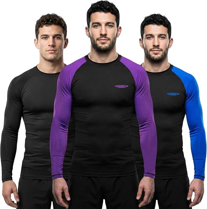 Exxact Sports Men’s BJJ Rash Guard Long Sleeve, IBJJF Ranked No Gi Jiu ...