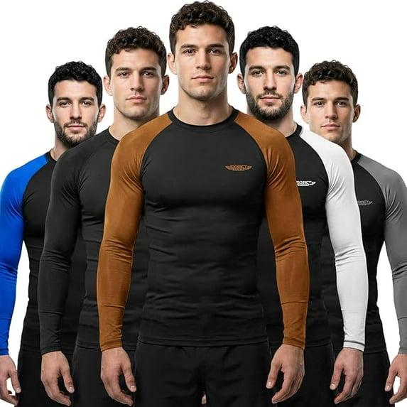 Exxact Sports Mens BJJ Rash Guard Jiu Jitsu Long Sleeve Sublimated ...